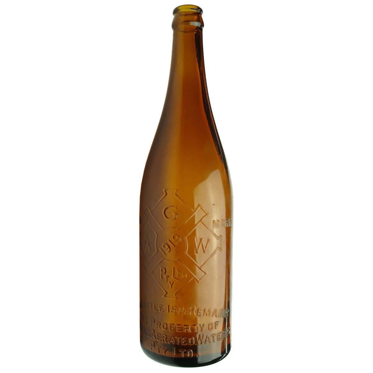 Crown Seal. Geelong Aerated Waters. Amber Hop Beer. 26 oz. (Victoria)