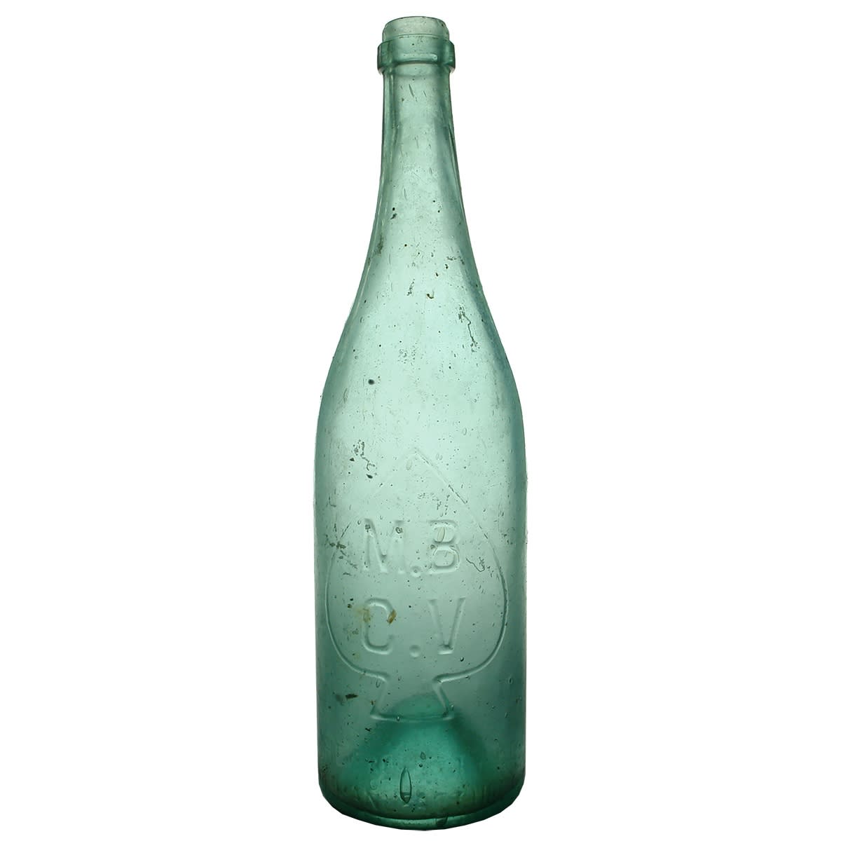 Beer. MBCV. Spade. Manufacturers Bottle Co. of Victoria. Ring Seal. Aqua. 26 oz. (Victoria)