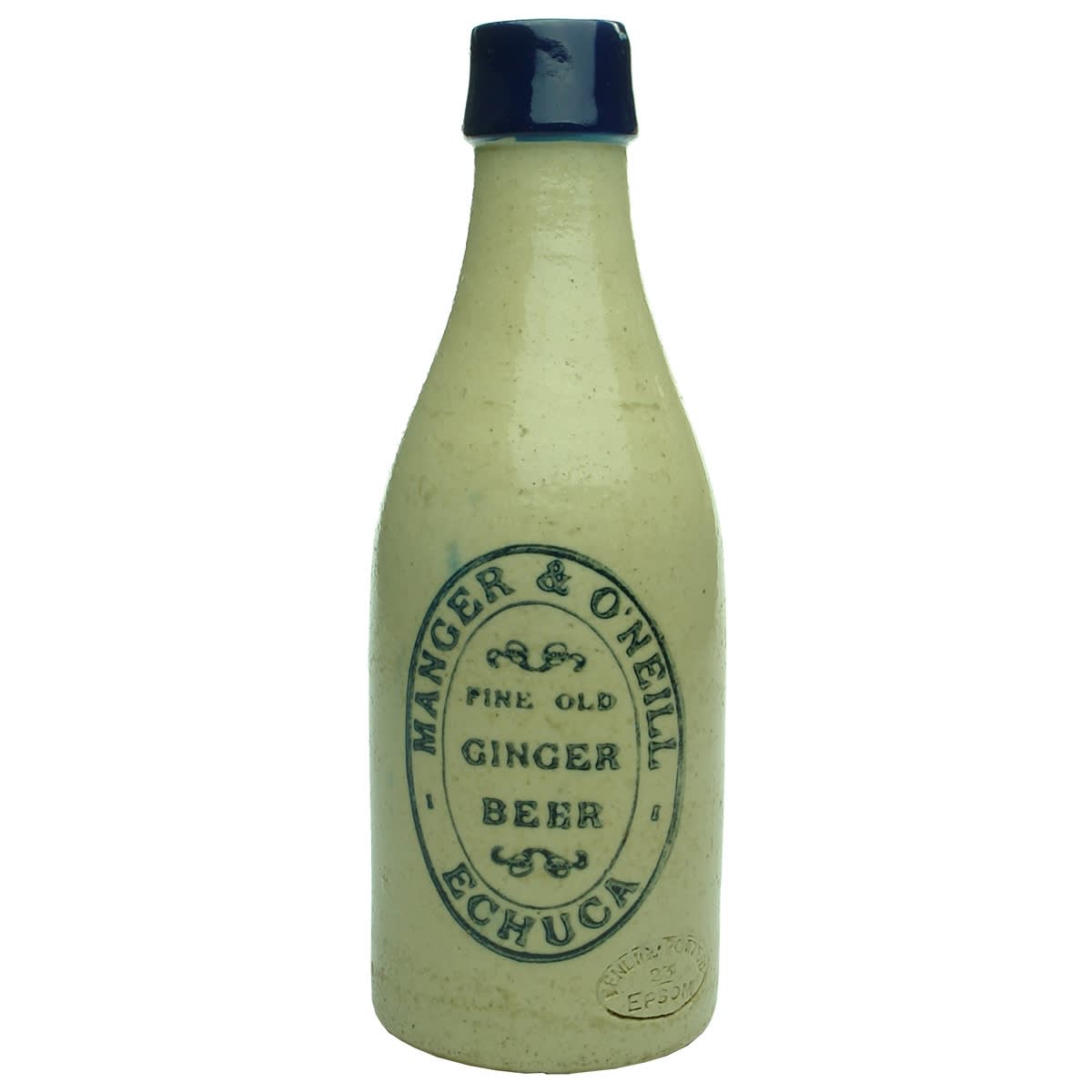 Ginger Beer. Manger & O'Neill, Echuca. Champagne. Blue Lip. Bendigo Pottery. (Victoria)