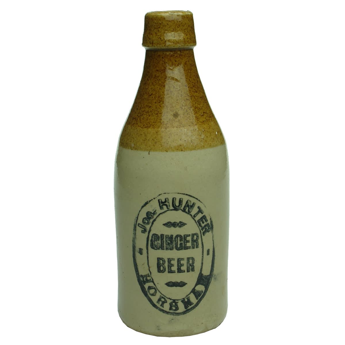 Ginger Beer. Jos. Hunter, Horsham. No potters mark. Tan Top. (Victoria)