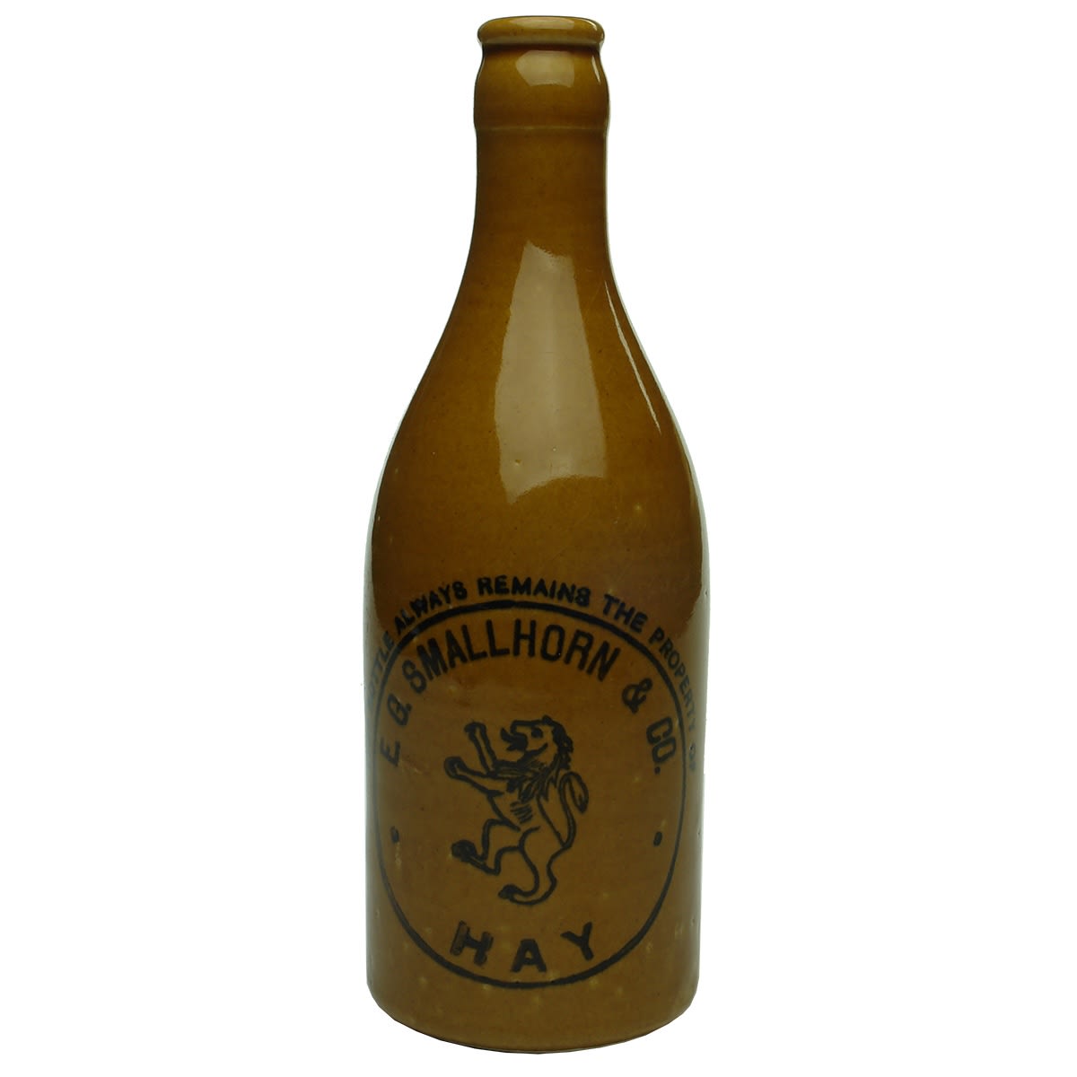 Crown Seal Ginger Beer. E. G. Smallhorn & Co., Hay. Rampant Lion. R. Fowler Sydney. (New South Wales)