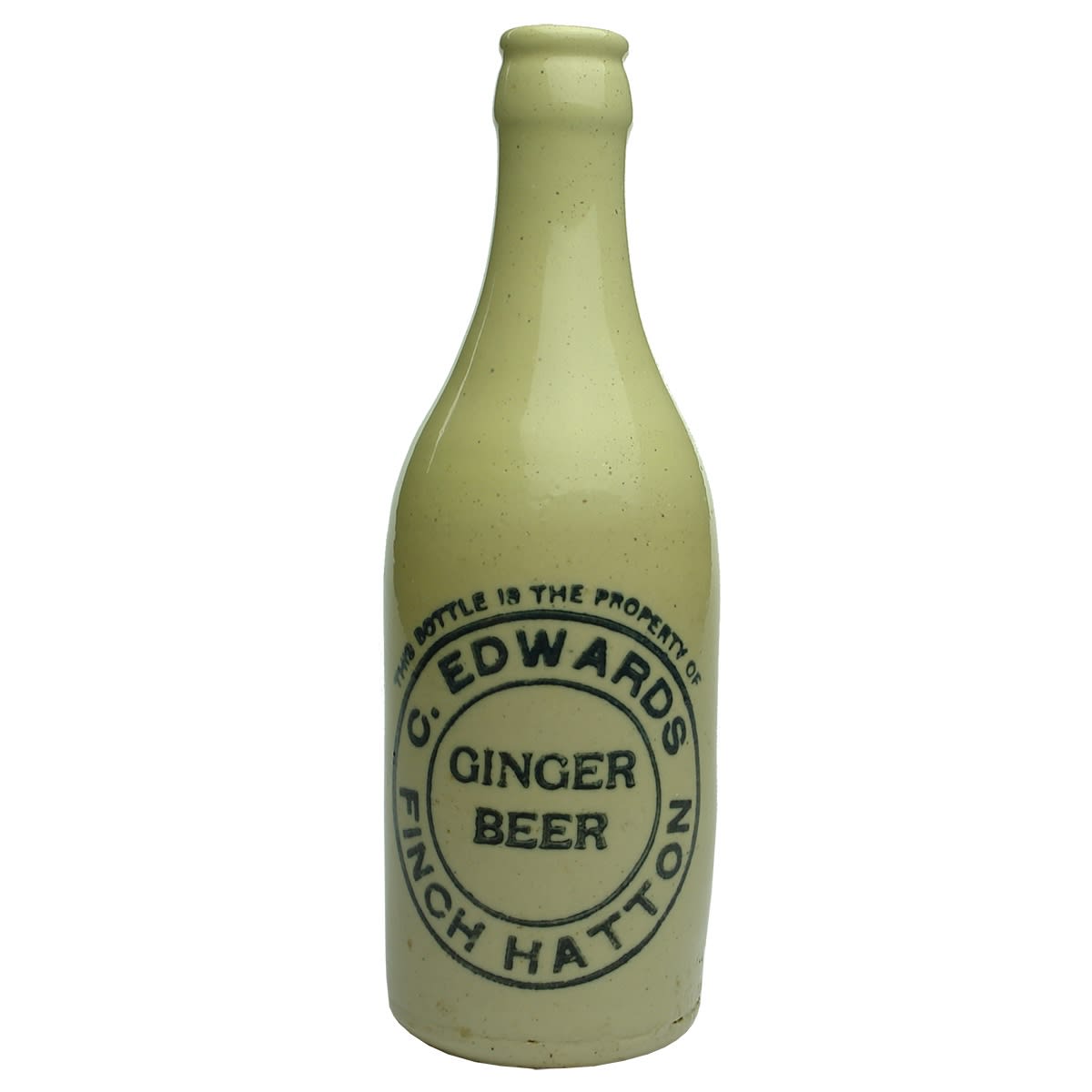 Crown Seal Ginger Beer. C. Edwards, Finch Hatton. Mauri Bros & Thomson stamp. (Queensland)