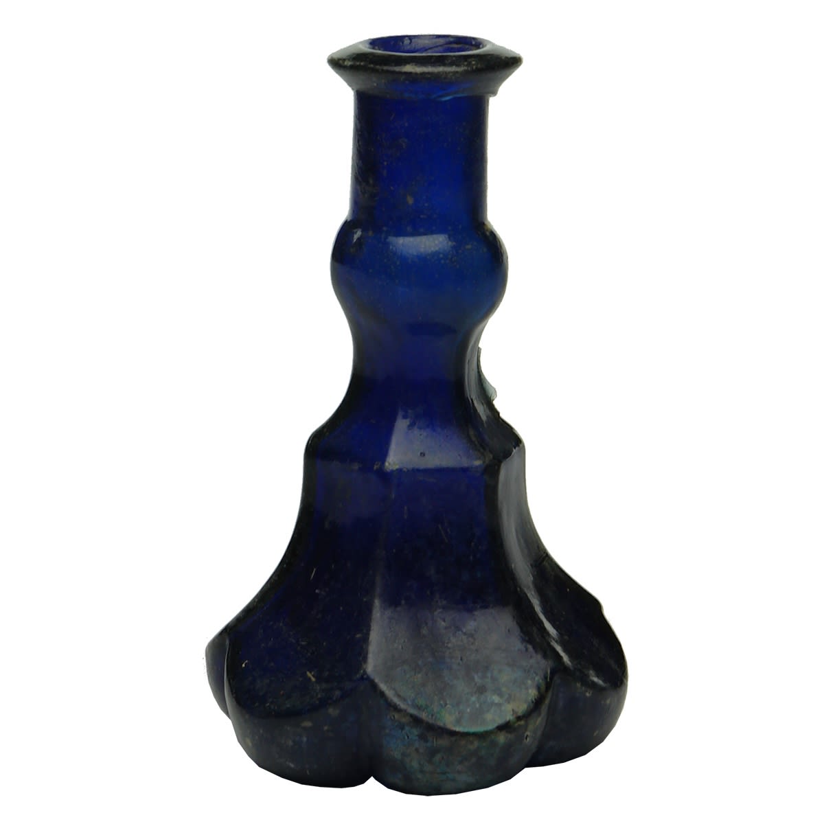 Fancy small bottle known as a Crosse & Blackwell Essence. Cobalt. 2 oz. (United Kingdom)