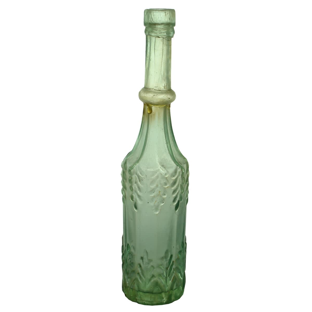 Goldfields Vinegar? Robert Thin pattern with 9 leaves around shoulder and six around base. Small size. 5 oz. 223 mm.
