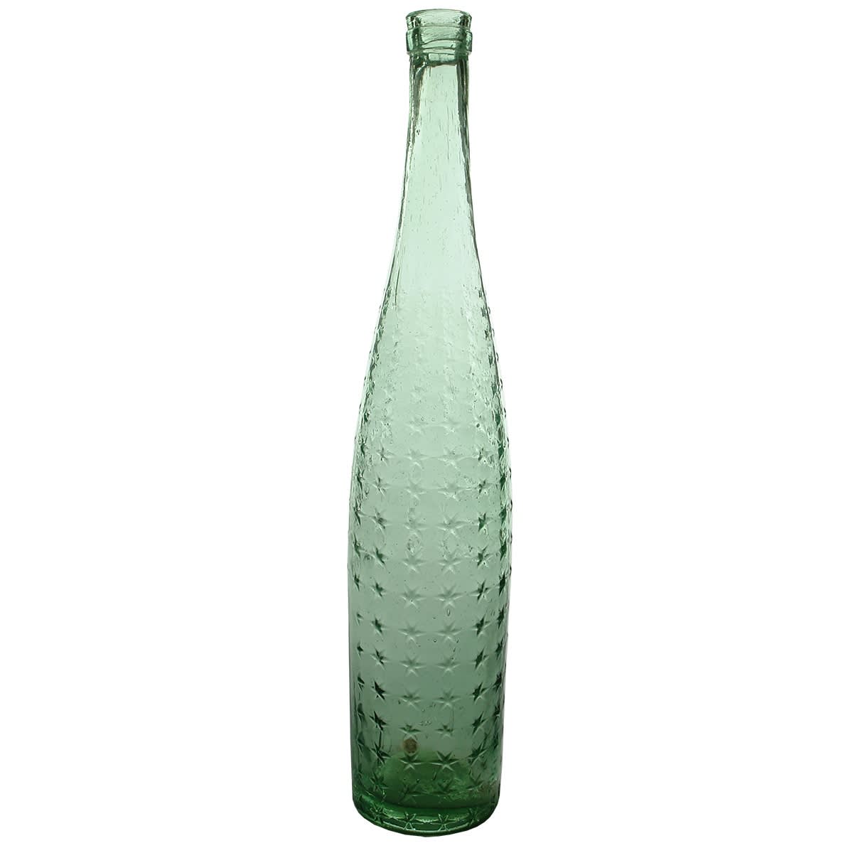 Goldfields Vinegar / cordial. Columns of stars all over. 7 columns of 18 stars at the front (stars on the lower edges of the outer columns are only half stars!). 7 columns of 11 stars at the back. Label space. Flared top. No base mark.