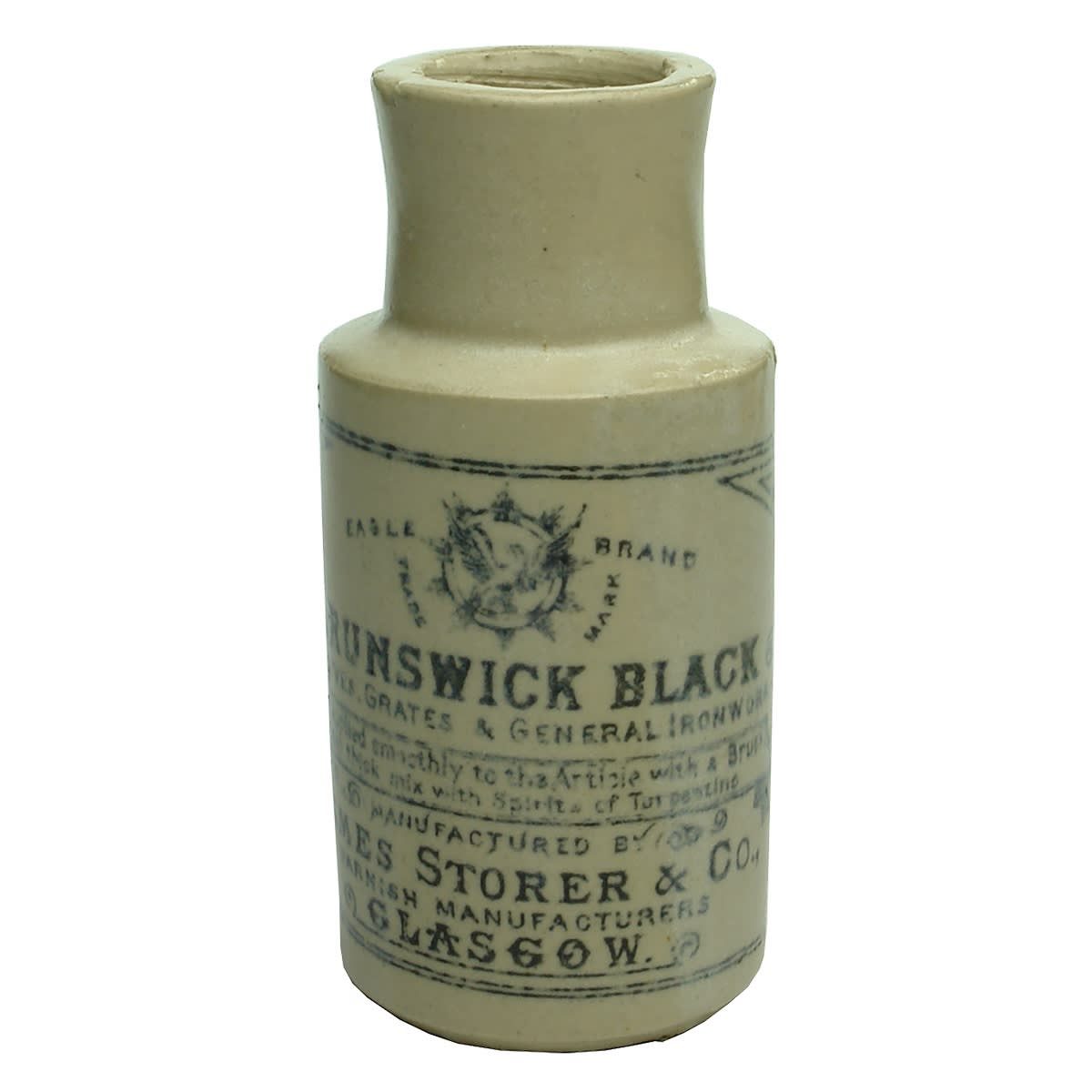Blacking. James Storer & Co Glasgow Brunswick Black Eagle Brand. 6 oz. 136 mm.