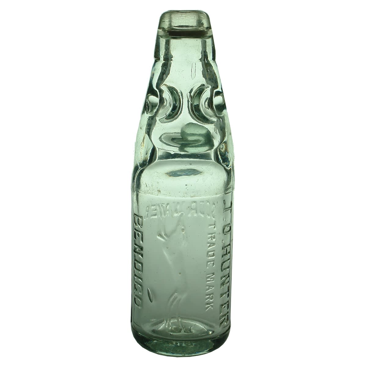 Codd. T. O. Hunter, Bendigo. Racing Dog. Greyhound. Soda Water. Pale Aqua. 6 oz. (Victoria)