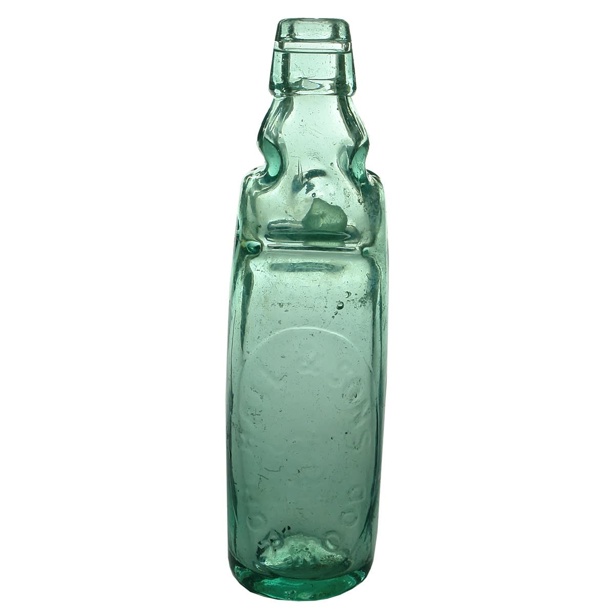 Codd. Hall & Sons, Norwood. Aqua. 10 oz. Acme Patent/Reliance Patent copy. (South Australia)
