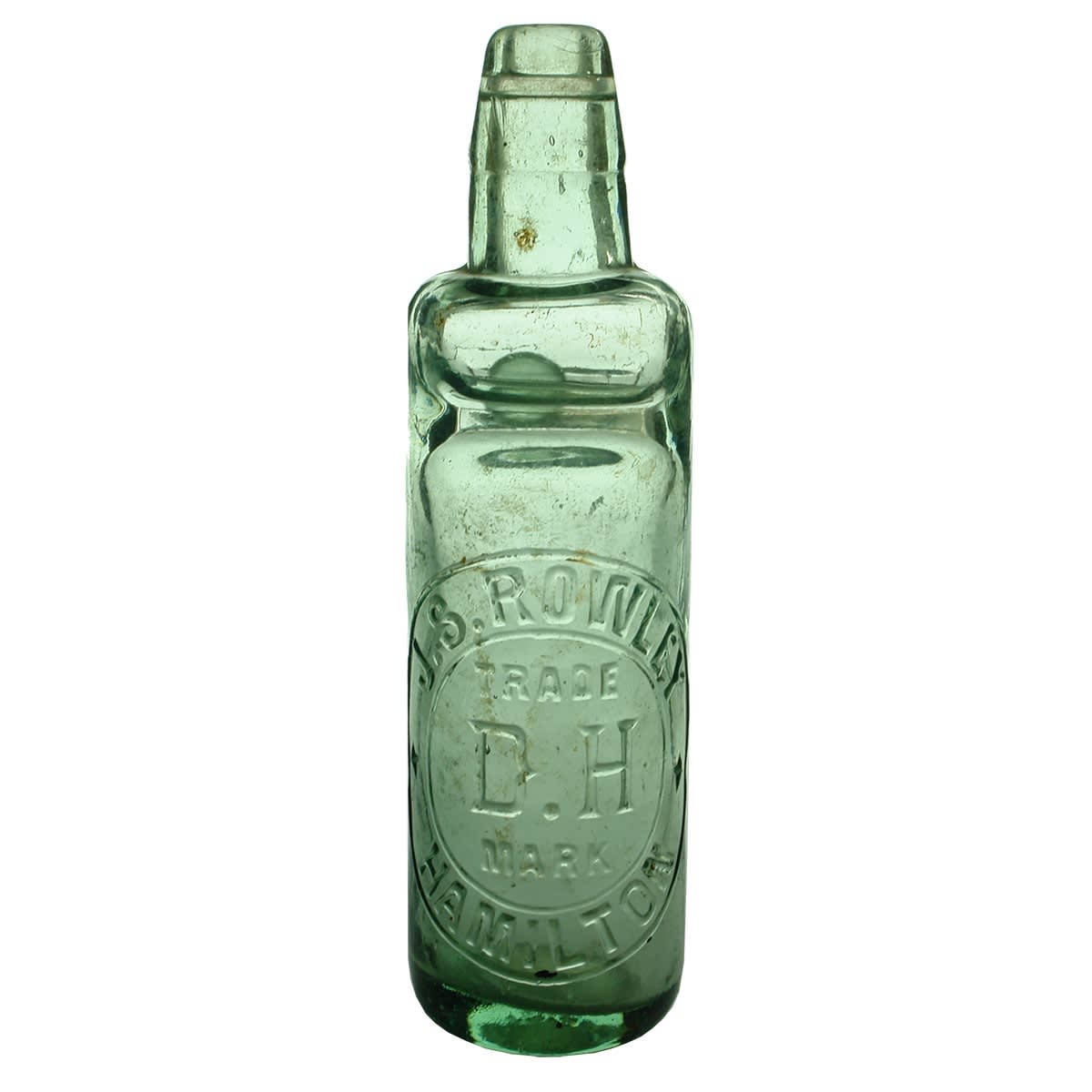 Codd. J. S. Rowley, Hamilton. D. H. Initials. All Way Pour. 10 oz. (Victoria)