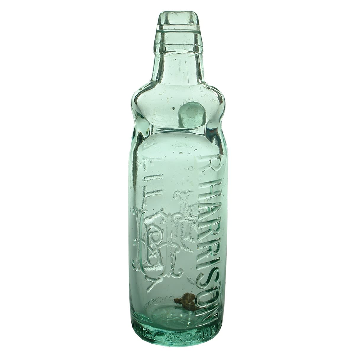 Codd. R. Harrison, Fitzroy. Bulge style. Kilner Bros. Aqua. 10 oz. Mint! (Victoria)