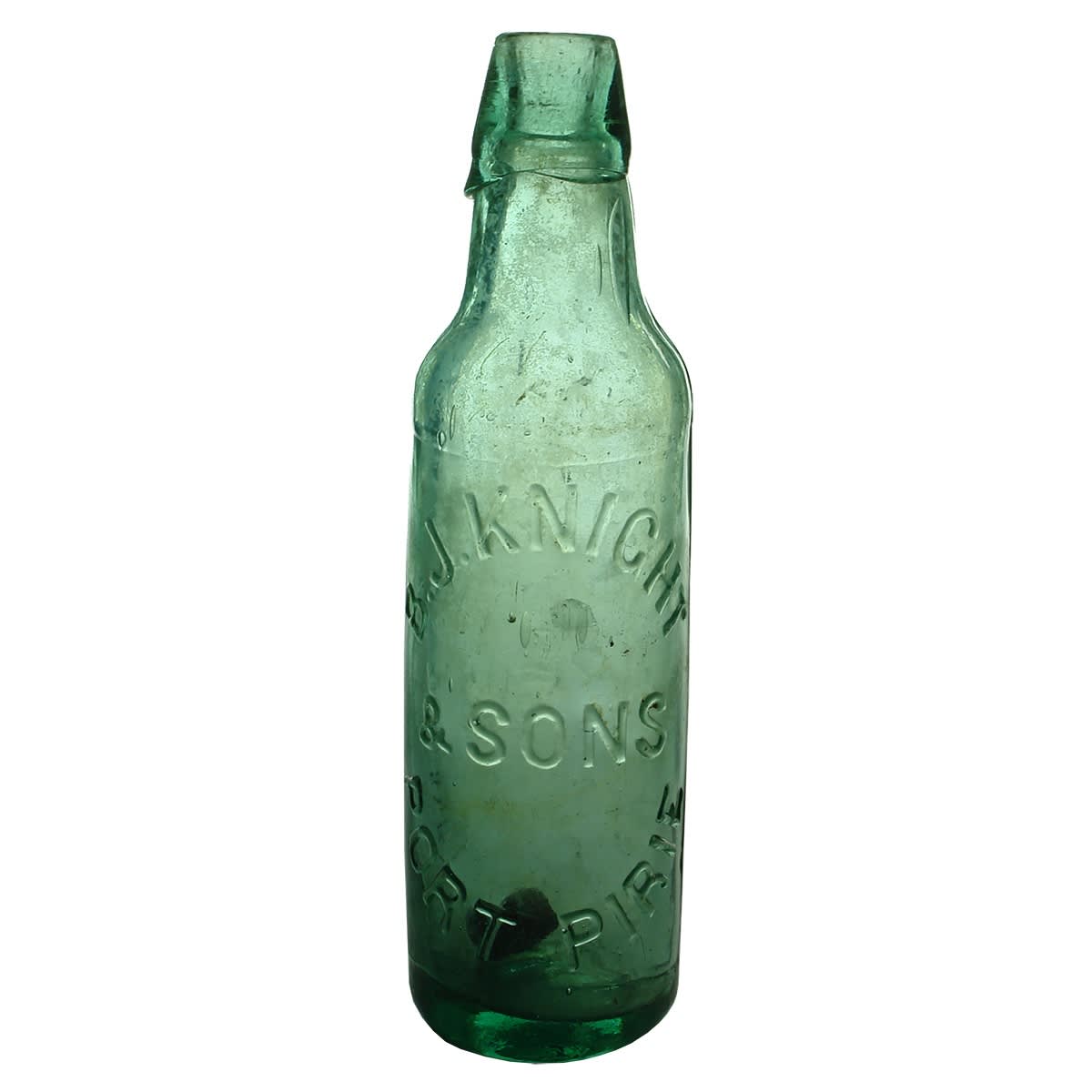 Lamont.  B. J. Knight & Sons, Port Pirie.  FBH base mark. Aqua.  10 oz. (South Australia)