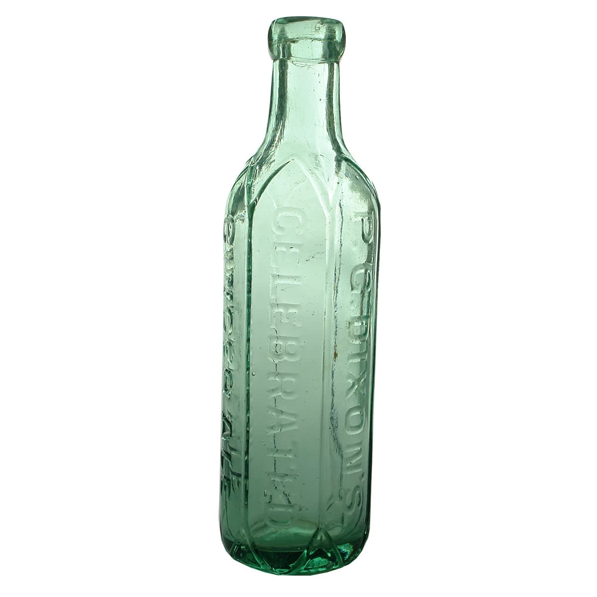 Blob top Corker. P. G. Dixon's Celebrated Ginger Ale Melbourne. Aqua. 10 oz. (VIctoria)