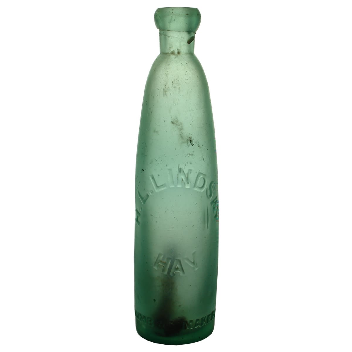 Hogbens Patent Stick Bottle. H. L. Lindsay Hay. Patent Aerated Waters. Aqua. (New South Wales)