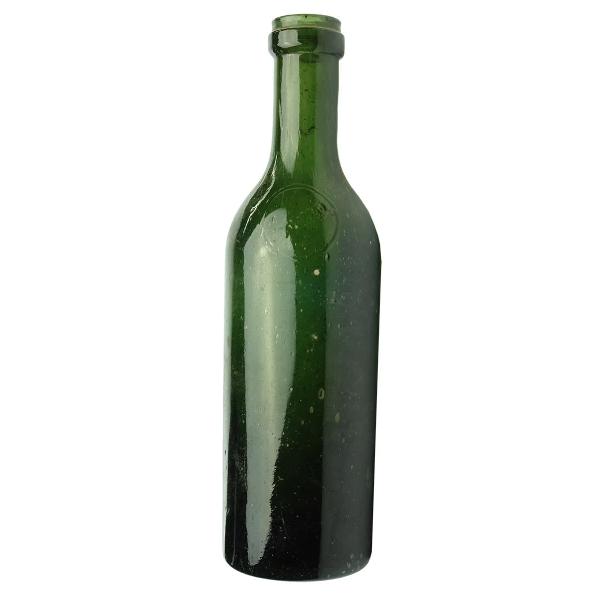 Wine. Coolalta. Small green ring seal claret shape wine bottle. 6 oz. (New South Wales)