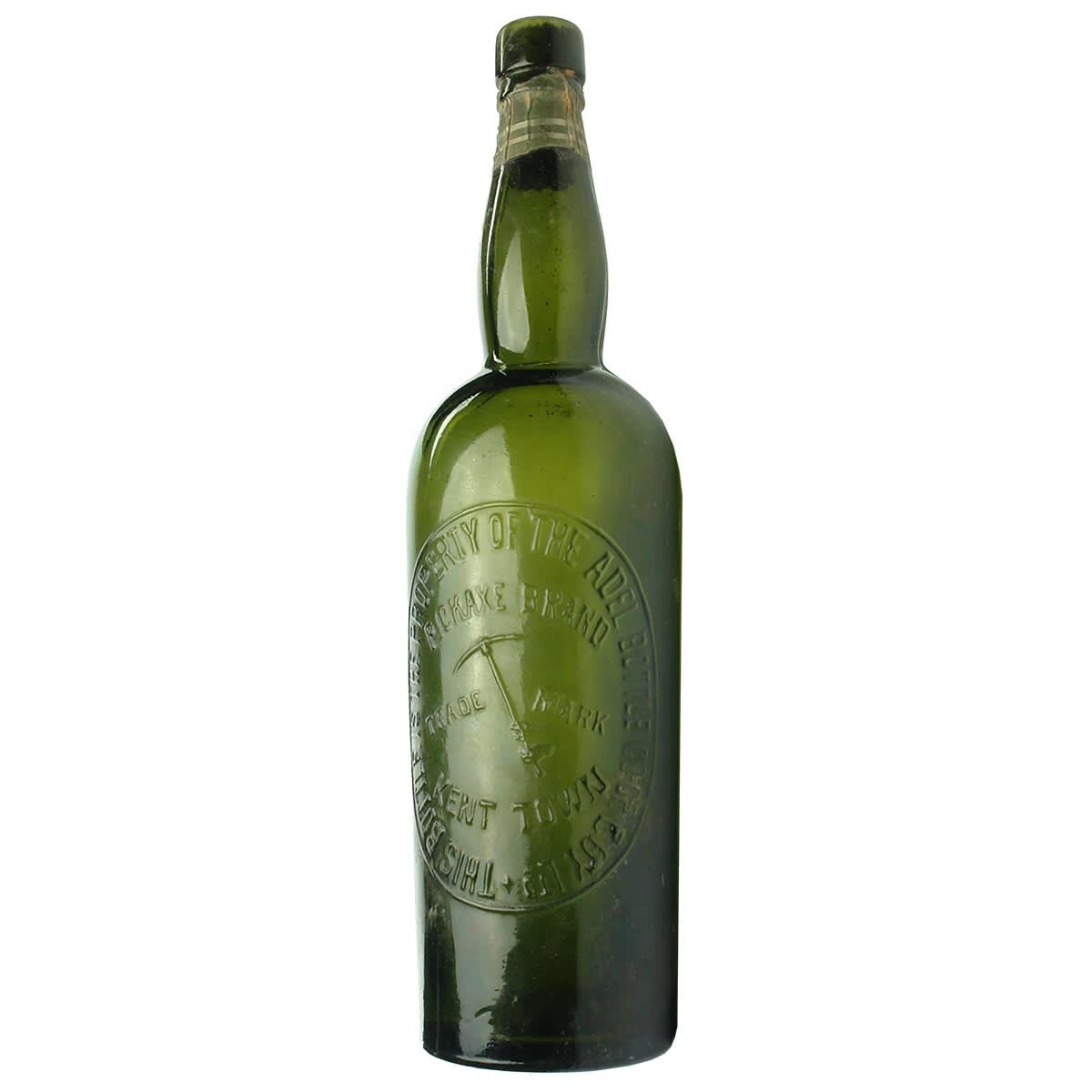 Wine. Pickaxe Brand. Adelaide Bottle Co-operative Company Ltd. Kent Town. Green. 26 oz. (South Australia)