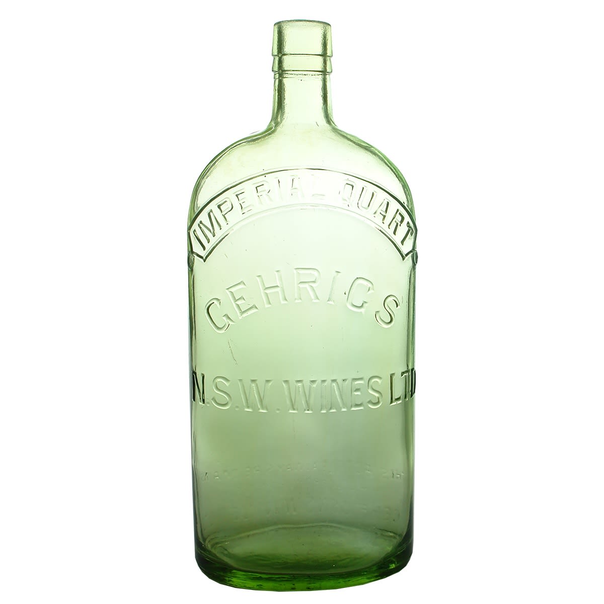 Wine. Gehrig's N. S. W. Wines Ltd. Lime Green. 1 Quart. (New South Wales)