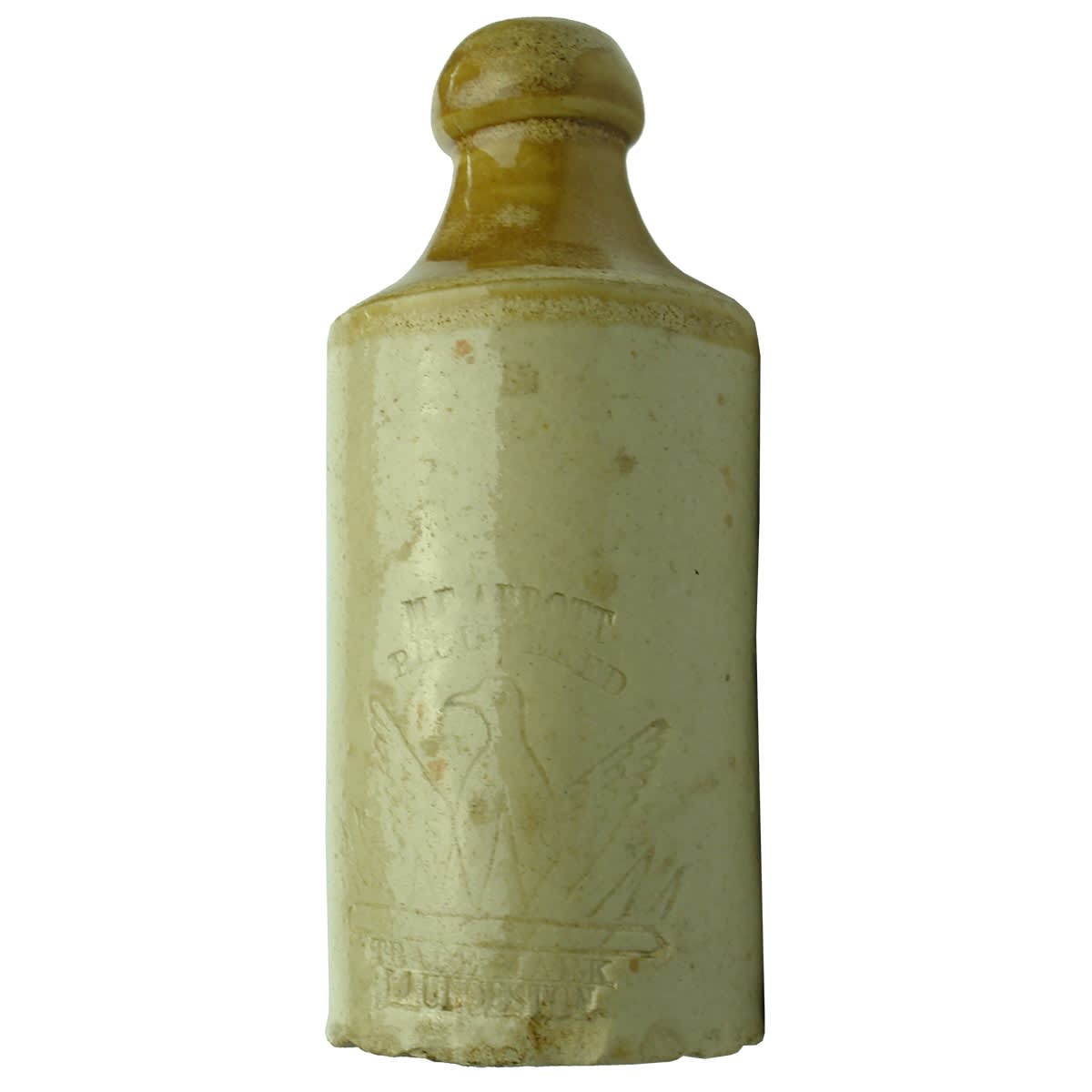 Ginger Beer. M. E. Abbott, Launceston. Phoenix. Impressed. Campbell's pottery. (Tasmania)