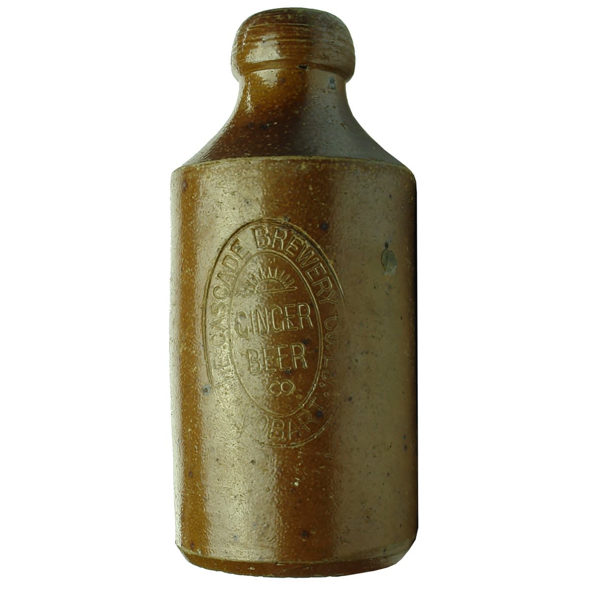 Ginger Beer. The Cascade Brewery Co. Ld. Impressed. Rising Sun. Salt Glaze. Dump. (Tasmania)