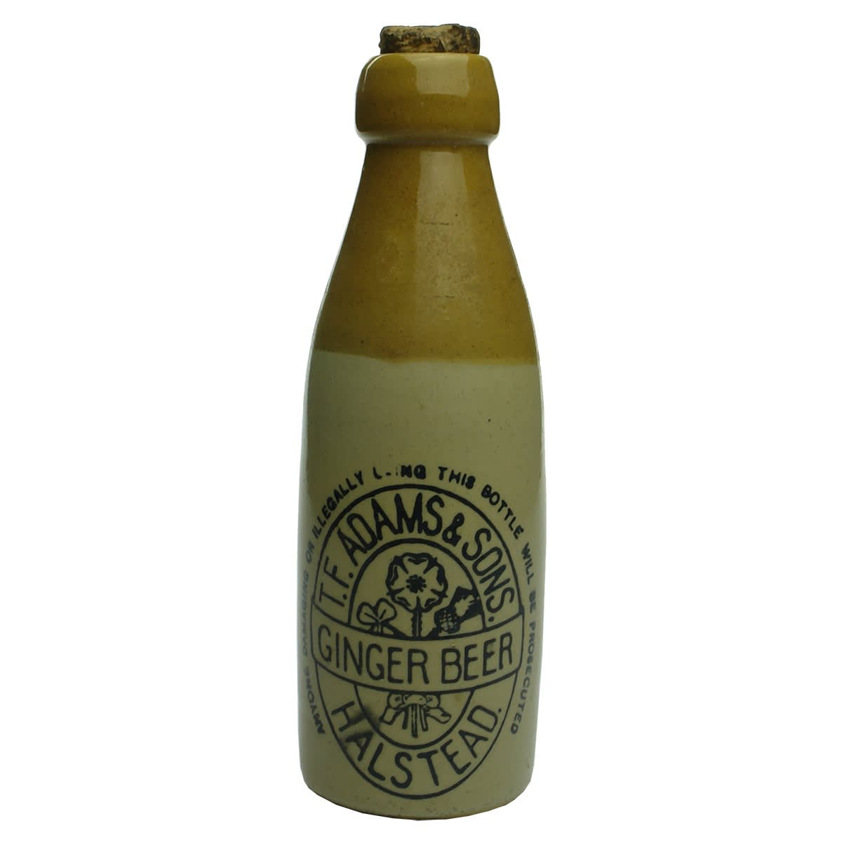 Ginger Beer. T. F. Adams & Sons, Halstead. Champagne. Internal Thread. Tan Top. (United Kingdom)