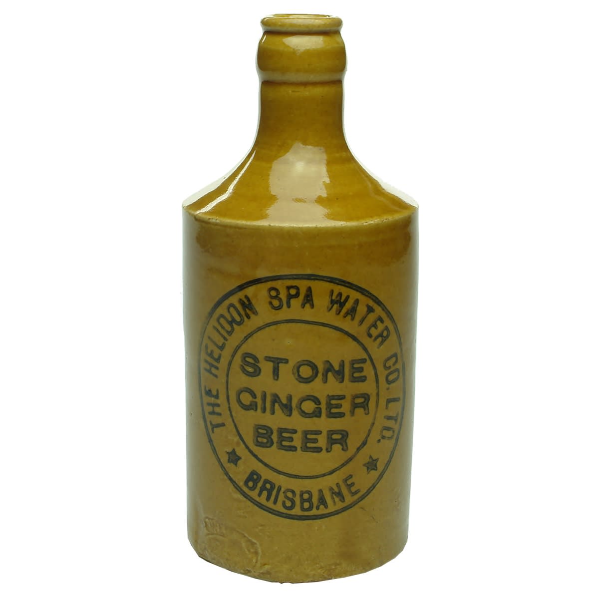 Ginger Beer. The Helidon Spa Water Co. Ltd., Brisbane. Crown Seal. Dump. All Tan. (Queensland)