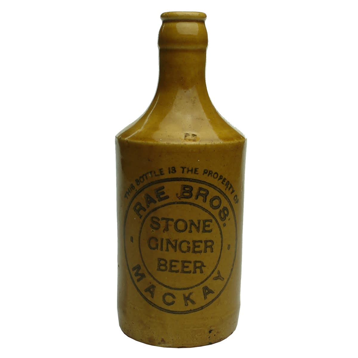 Crown Seal Ginger Beer. Rae Bros., Mackay. Dump. All Tan. (Queensland)