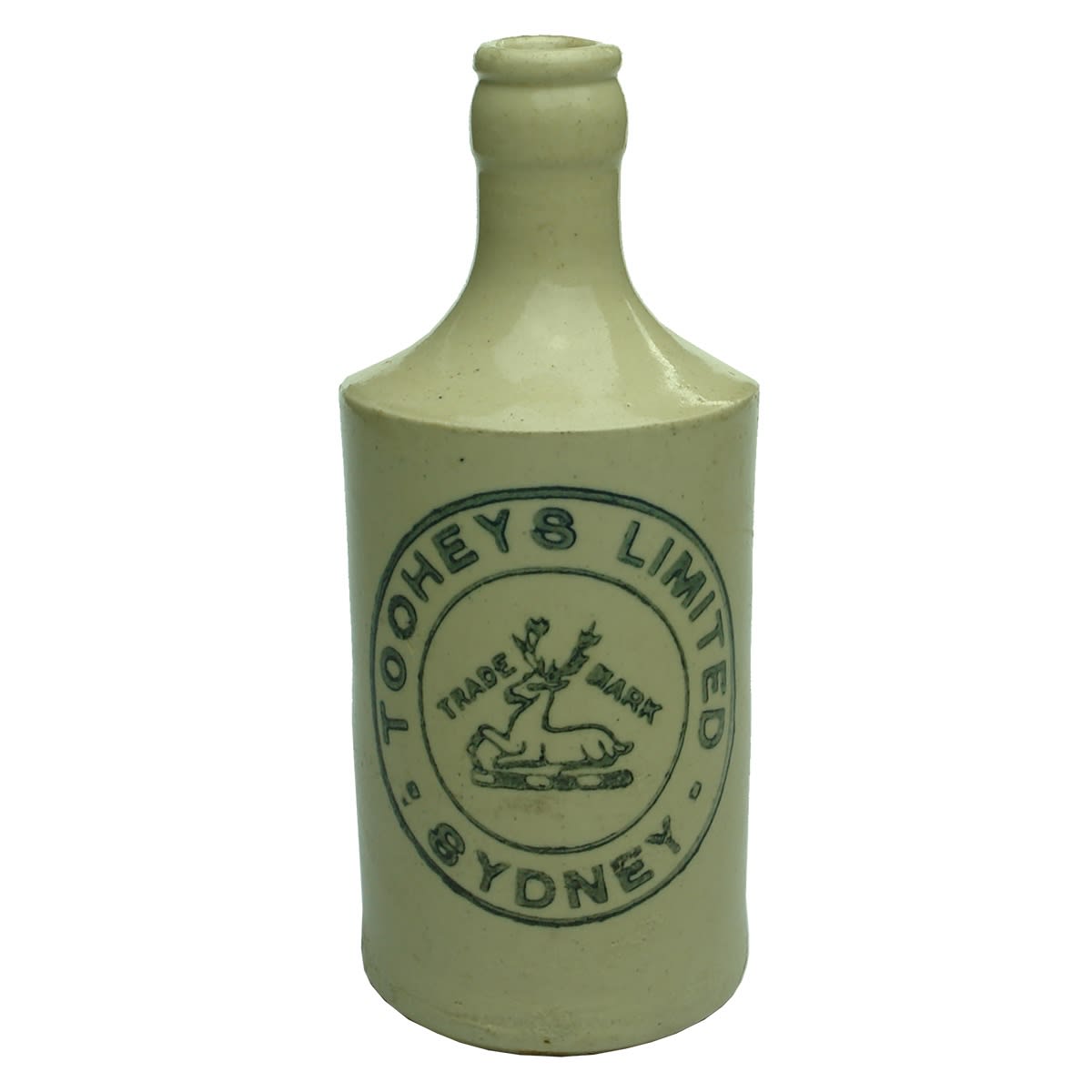 Ginger Beer. Tooheys Limited, Sydney. Stag. Dump. Crown Seal. All White. (New South Wales)