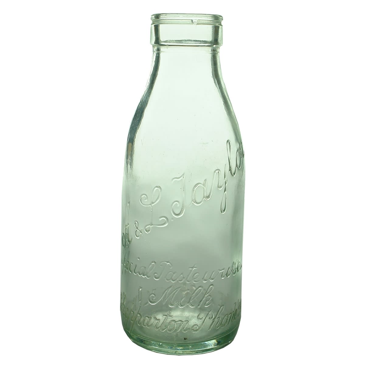Milk. A. & L. Taylor, Shepparton. Foil Top. Aqua. 1 Pint. (Victoria)