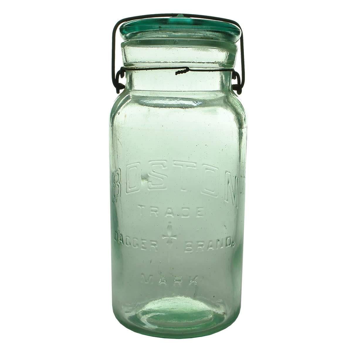 Fruit Jar. Boston Dagger Brand. Aqua. Half Gallon. (New South Wales)