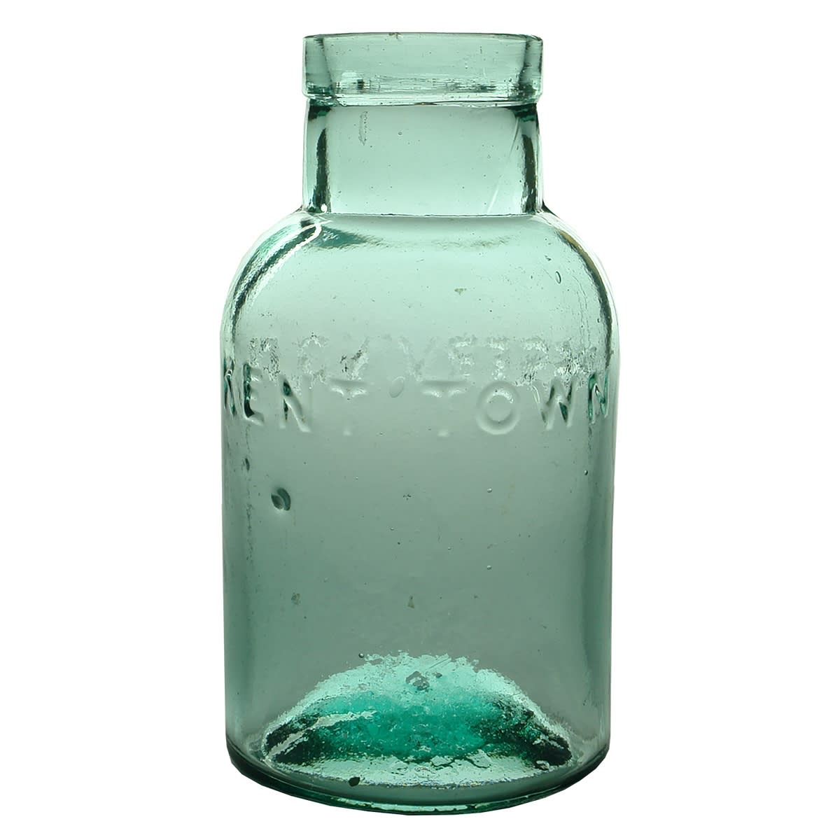 Jam Jar. Kent Town Preserving Co. Aqua. 2 Pound. (South Australia)