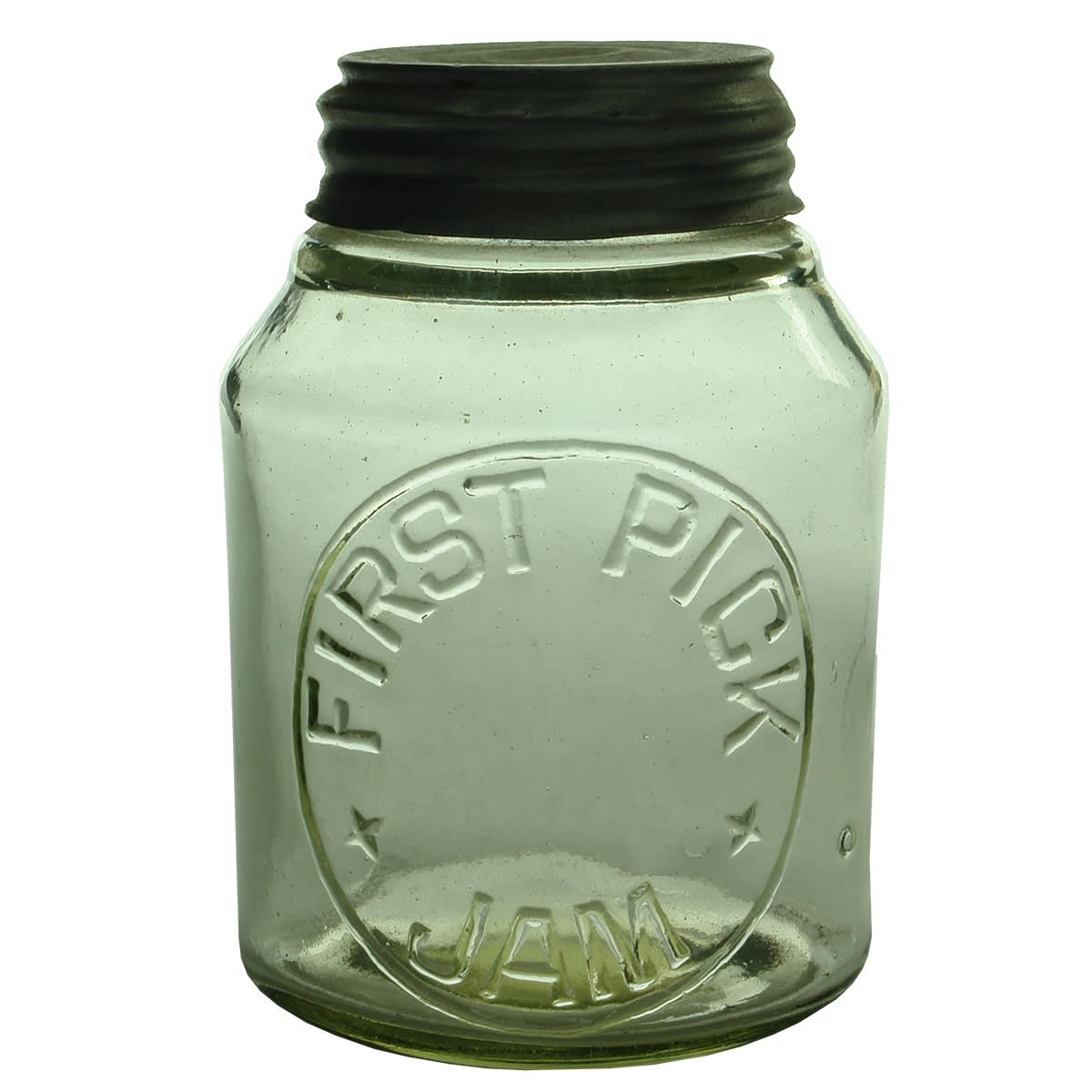 Jar. First Pick Jam. (Cunliff & Paterson, Melbourne) Clear. 2 Pound. (Victoria)