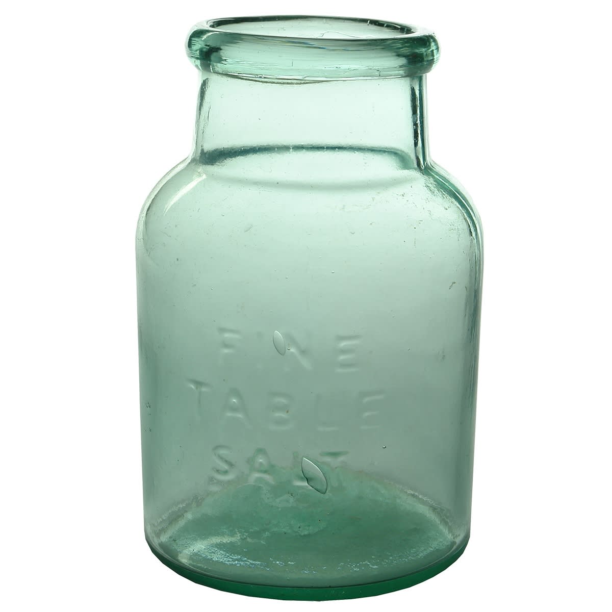 Jar. Fine Table Salt. OO base mark. Aqua. 2 Pound. (South Australia)