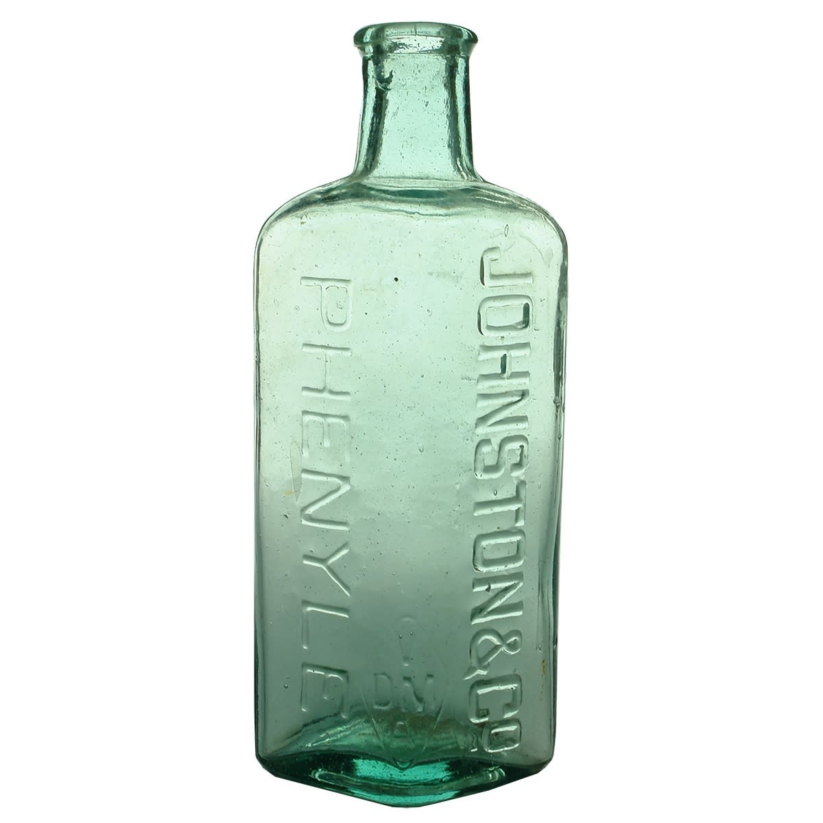 Poison. Johnston & Co Phenyle. Aqua. Mid Size. 13 oz. (Tasmania?)