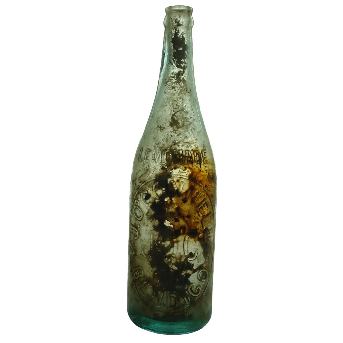 Crown Seal. J. O'Connell, Bendigo. AGM. Aqua. 26 oz. (Victoria)