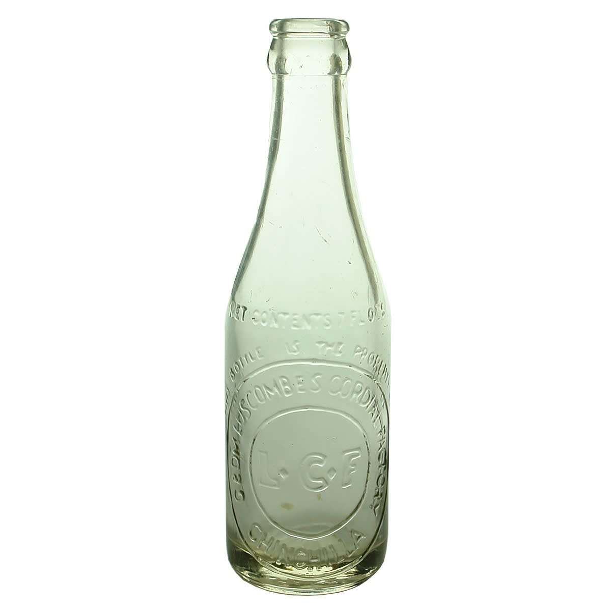 Crown Seal. G. & D. M. Luscombe's Cordial Factory, Chinchilla. Clear. 7 oz. (Queensland)