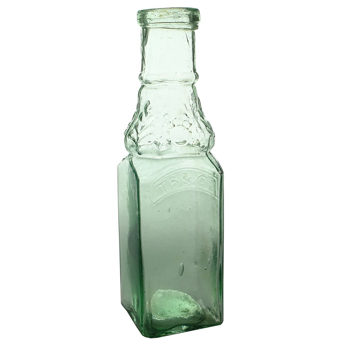 Goldfields. T B & Co, Coat of Arms. Pickle. Aqua. 1 Pint. (United Kingdom) (Late Kingsley Durdin collection)