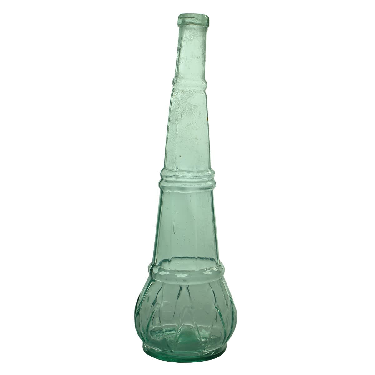 Goldfields Salad Oil. Sharks Tooth or Tiered Bell. Small size. Faint remains of a pontil scar to the base.