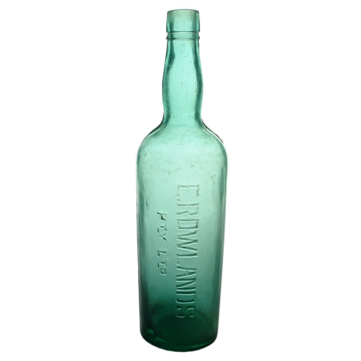 Cordial. E. Rowlands Pty Ltd. Green. 26 oz. (Victoria, New South Wales)