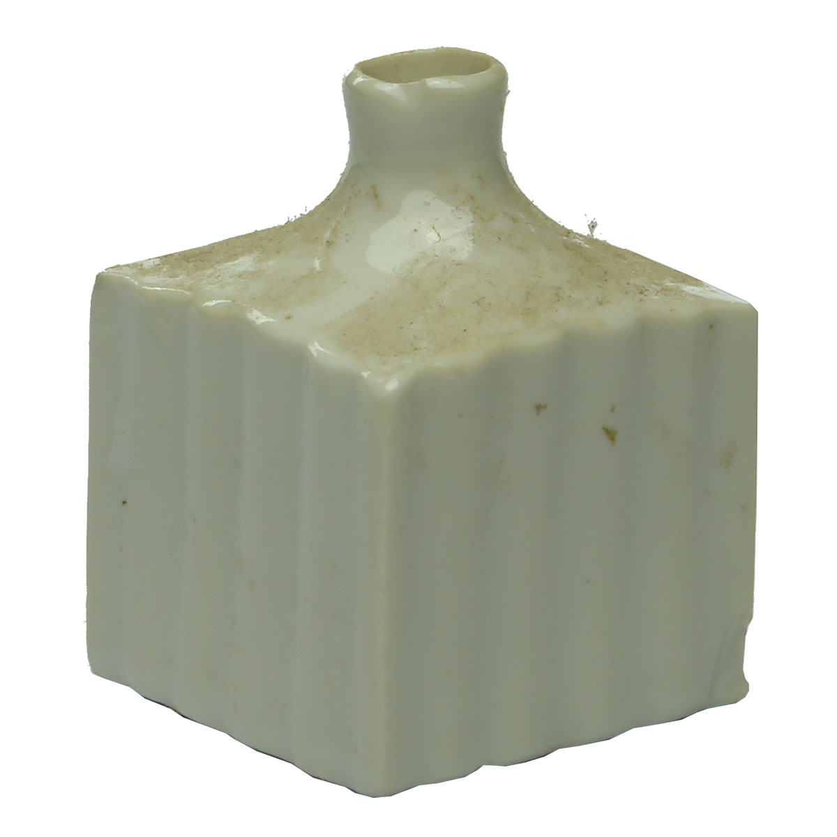 Ink. Square Ribbed White Porcelain Ink.