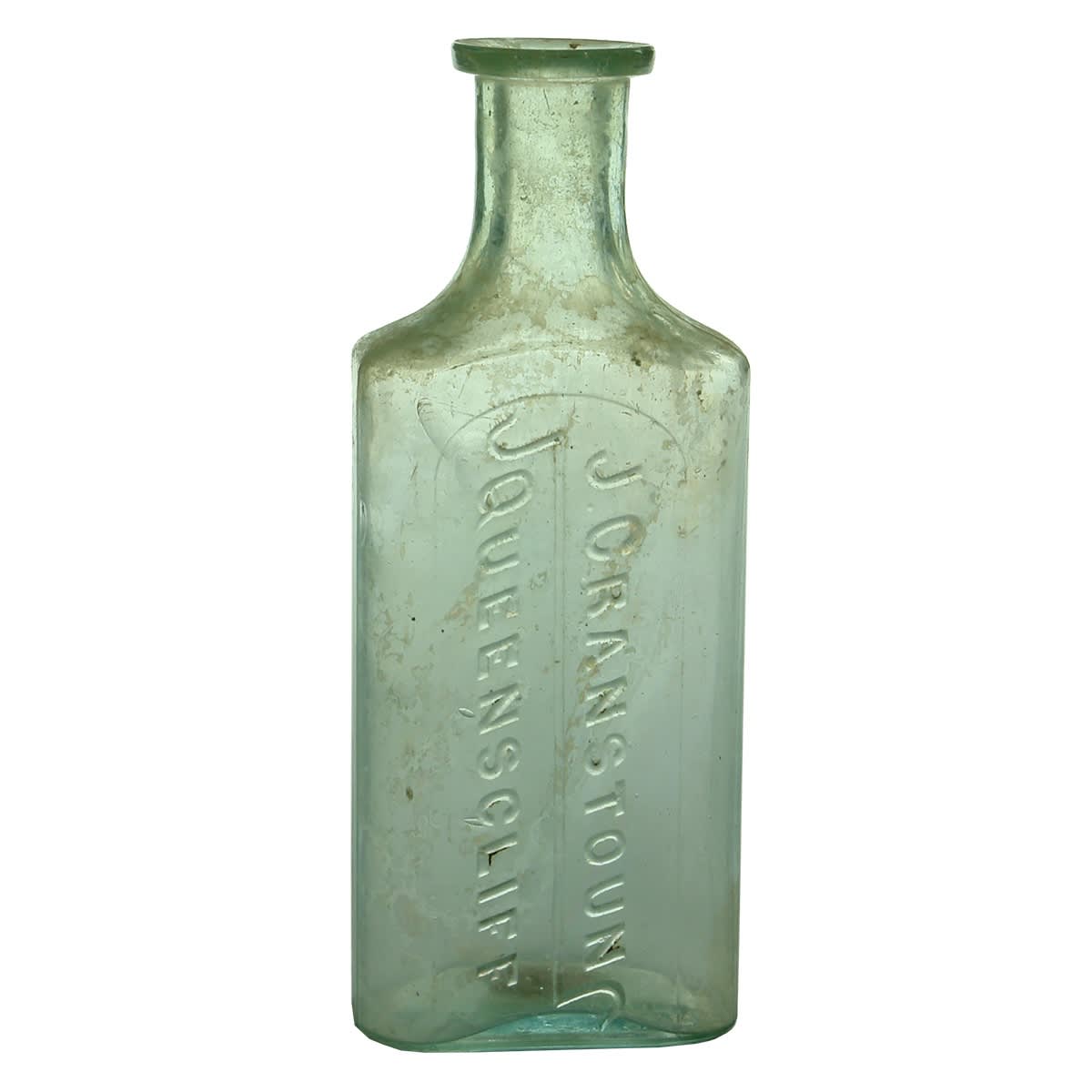 Chemist. J. Cranstoun, Queenscliff. Whitall Tatum. Aqua. 4 oz. 136 mm. (Victoria)