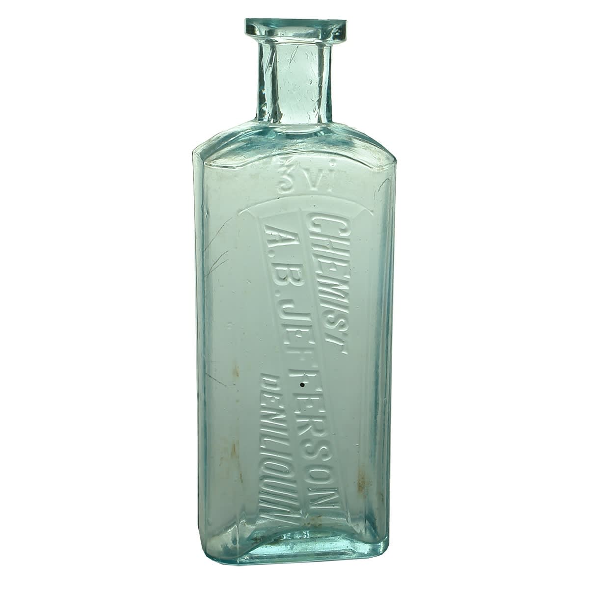 Chemist. A. B. Jefferson, Deniliquin. 6 oz. 156 mm. (New South Wales)