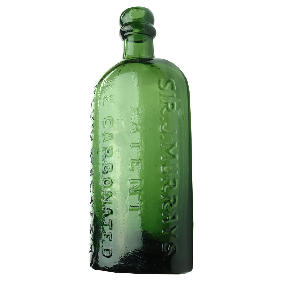 Cure. Sir J. Murrays Patent Re-Carbonated Fluid Magnesia, London & Dublin. Dark Green. Oval. 10 oz.