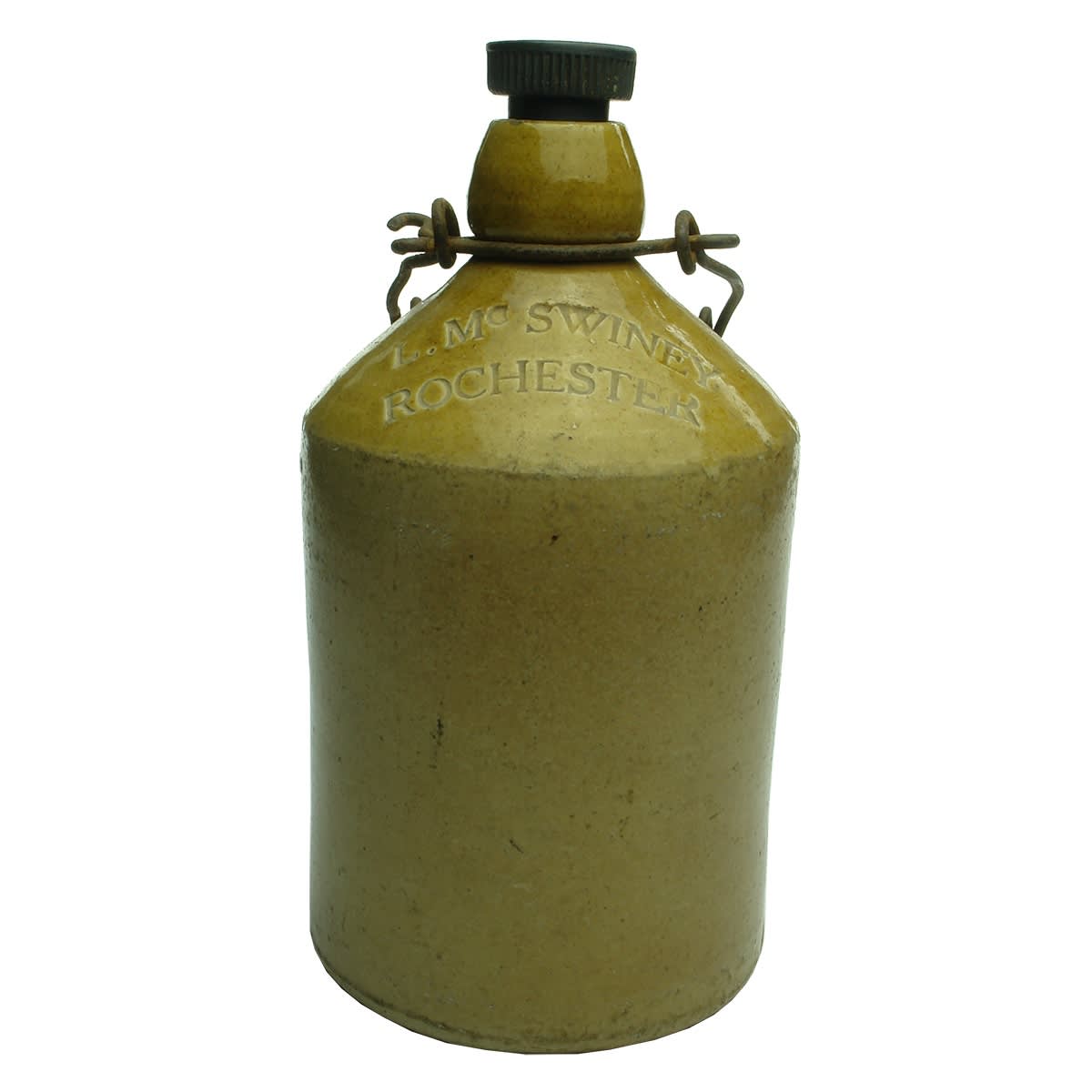 Demijohn. L. McSwiney, Rochester. Impressed. 1 Quart. Bendigo Pottery. (Victoria)