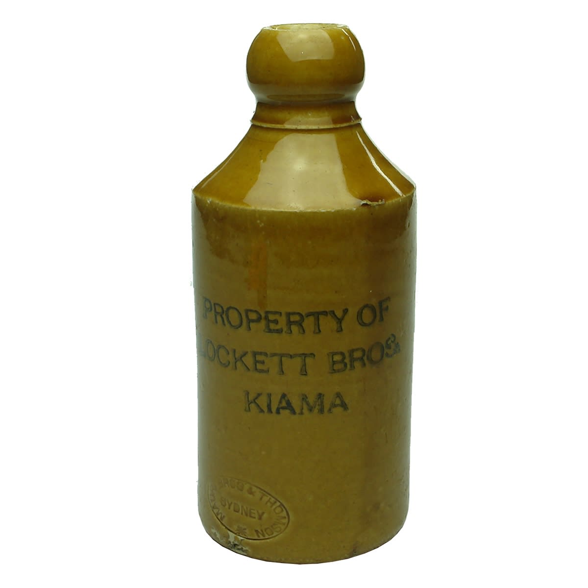Ginger Beer. Lockett Bros., Kiama. Mauri Bros stamp. All Tan. (New South Wales)
