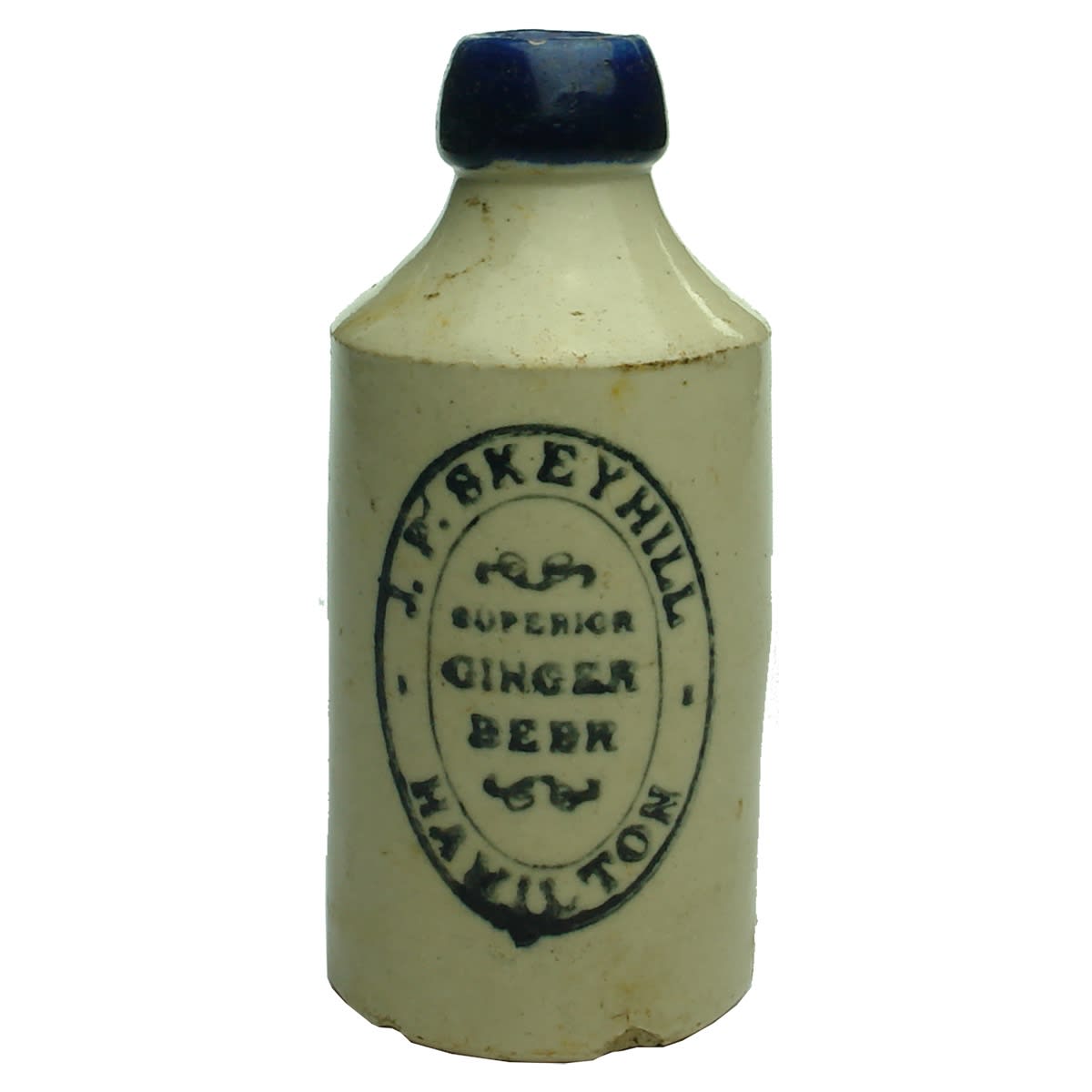 Ginger Beer.  J. P. Skeyhill, Hamilton.  Dump.  Blue Lip. Pinnacle Brand. (Victoria)