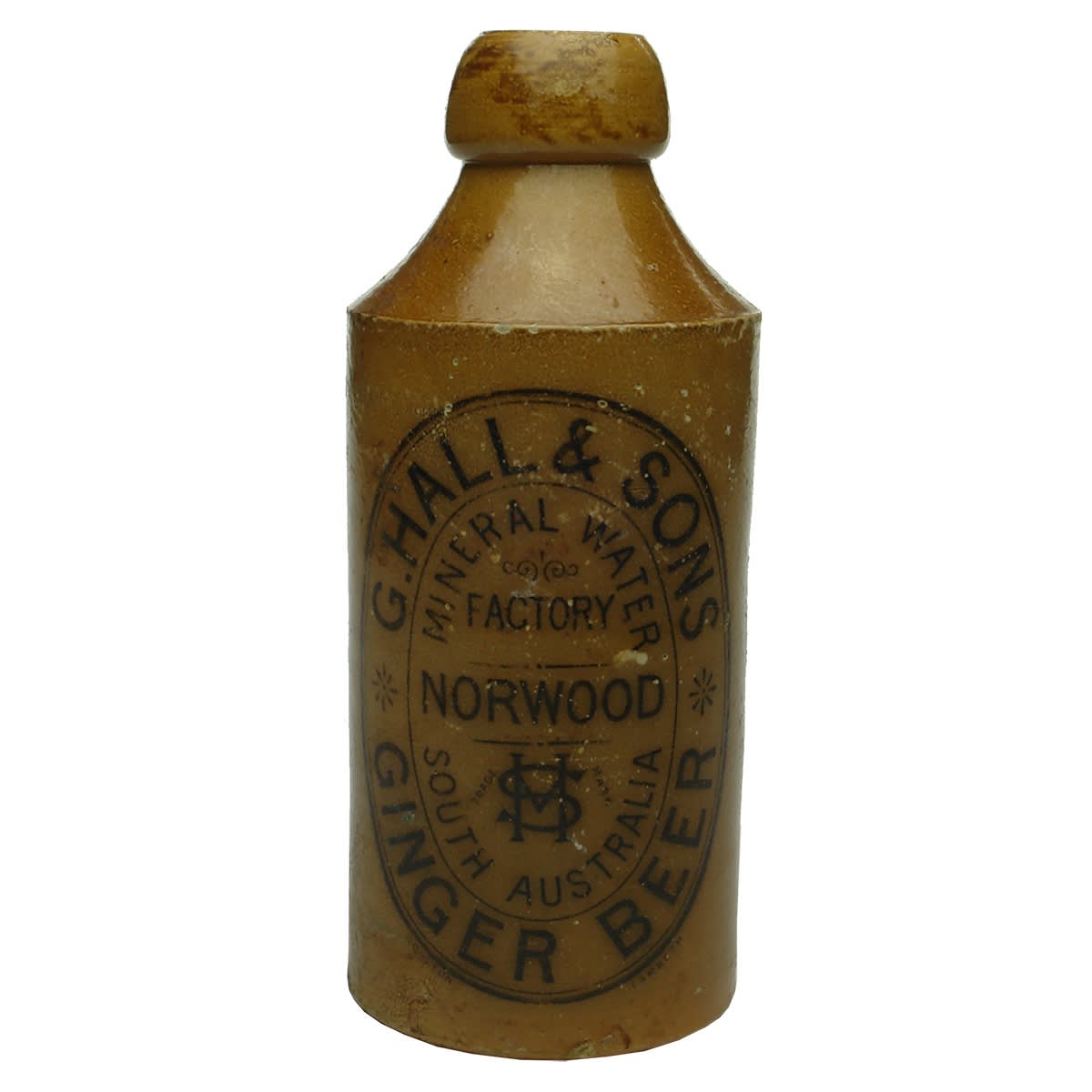 Ginger Beer. G. Hall & Sons, Norwood. Blob Top. Salt Glaze. Dump. (South Australia) (Late Kingsley Durdin Collection).