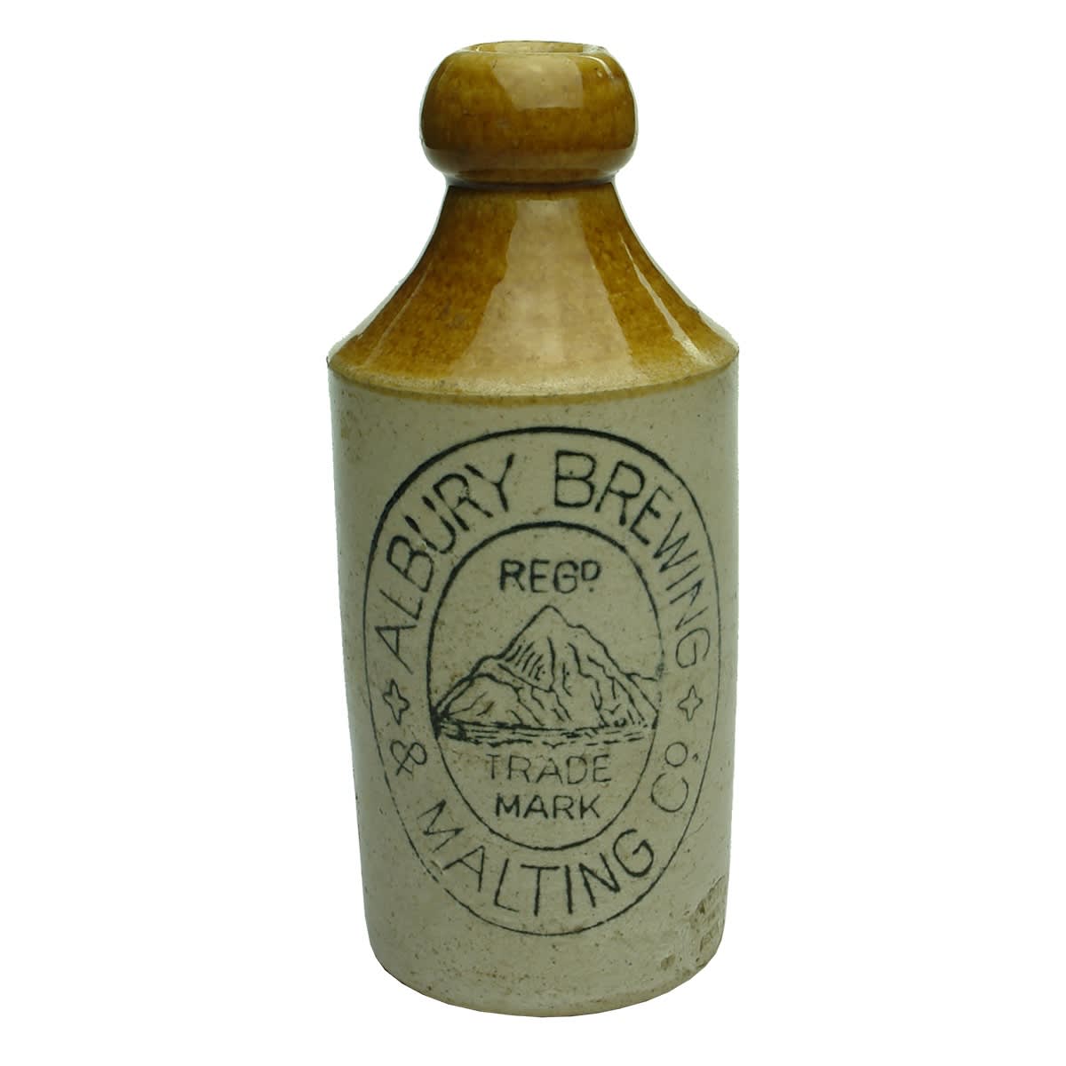Ginger Beer. Albury Brewing & Malting Co. Mountain. Dump. Bendigo Pottery. (New South Wales)