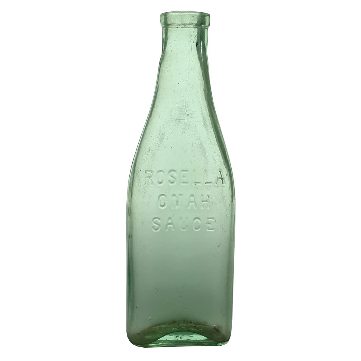 Sauce. Rosella Omah Sauce. Flattened sides. Aqua. 10 oz. (Victoria)