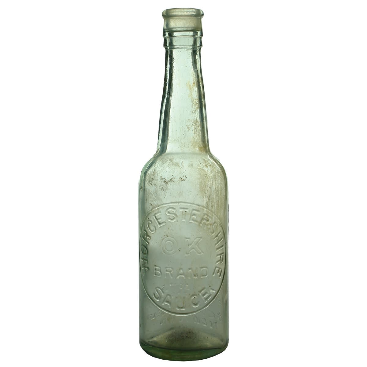Sauce. OK Brand Worcestershire Sauce, Peacock Jam Co Ltd, Newtown. Aqua. 10 oz. (New South Wales)