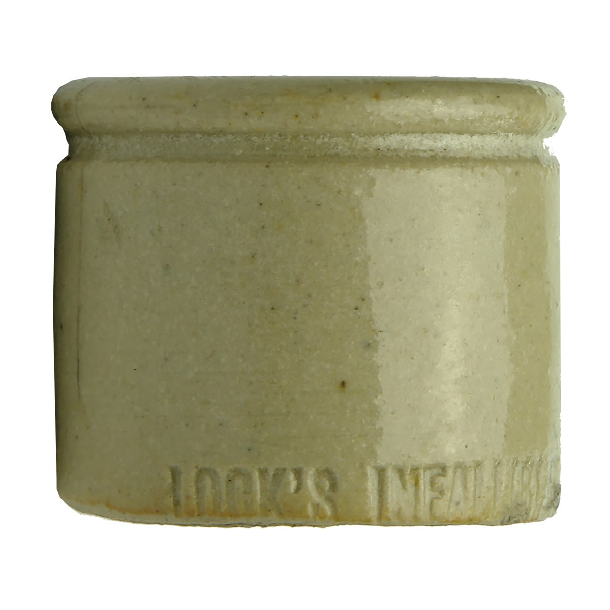 Ointment. Lock's Infallible Salve. Campbell's Pottery. 30 mm. (Hobart, Tasmania)