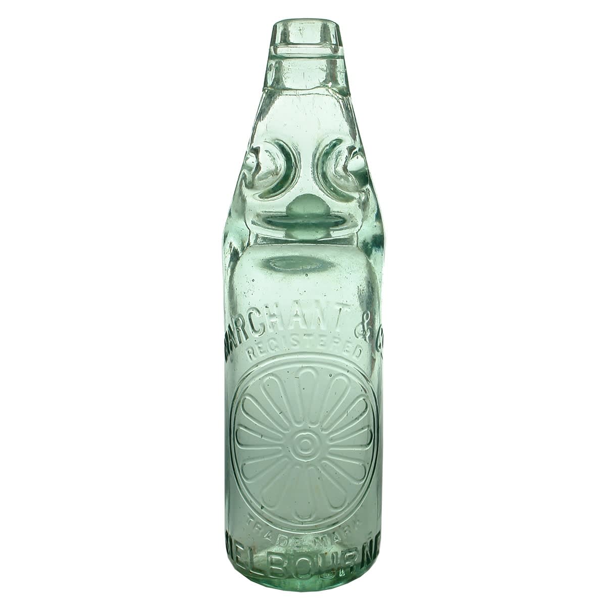 Codd. Marchant & Co., Melbourne. Very ornate trade mark. Dobson. Kilner Bros. Aqua. 10 oz. (Victoria)